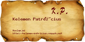 Kelemen Patrícius névjegykártya